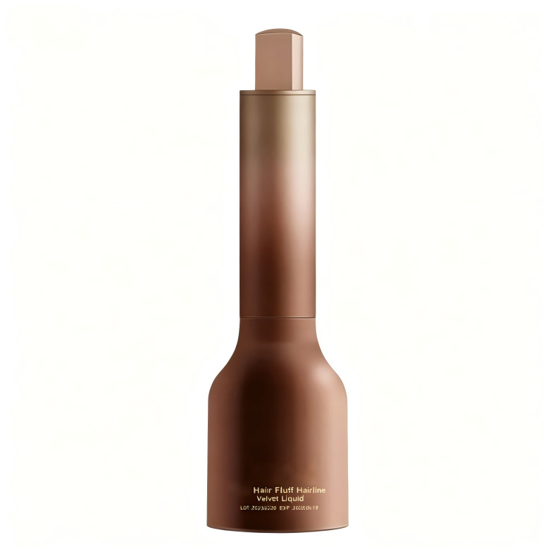 Hairline filler, contouring, and shading pen to conceal high forehead and correct hair parting.